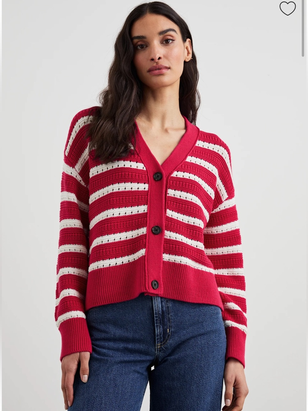 NWT Rails Pink Stripe Geneva Cardigan in size medium